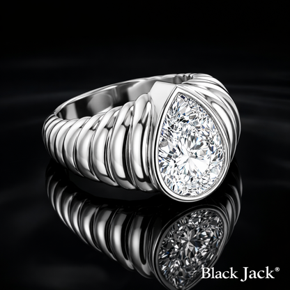 3.00 Carat Pear Cut Moissanite Statement Ring in 925 Sterling Silver