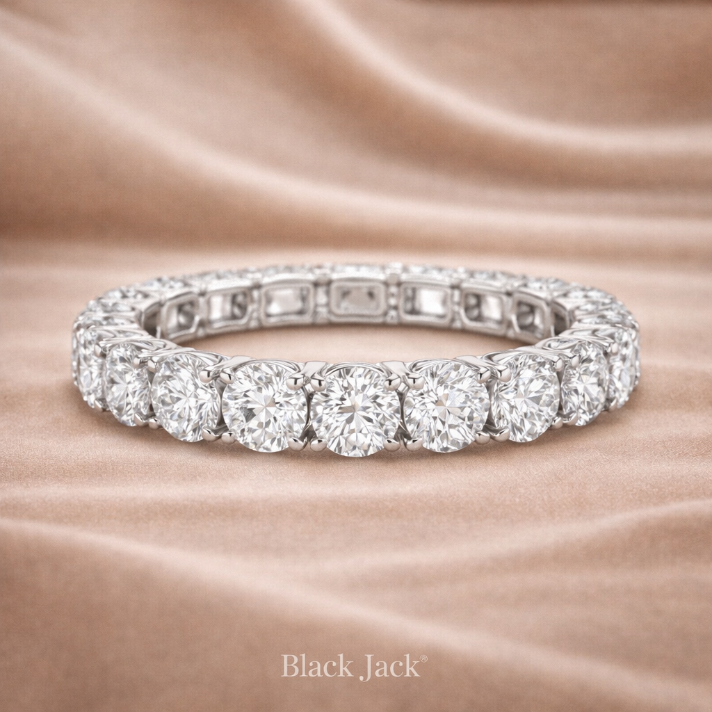 1.50 CT Round Cut Diamond Women’s Engagement Band – 14K White Gold | Brand Authenticity Certified