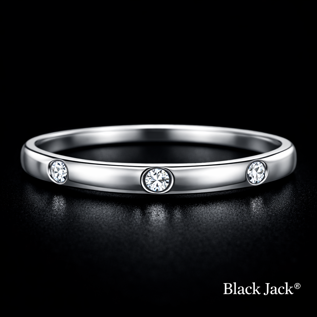 0.25 Carat Round Cut Lab-Grown Diamond Bezel Set Wedding Band Ring in 925 Sterling Silver
