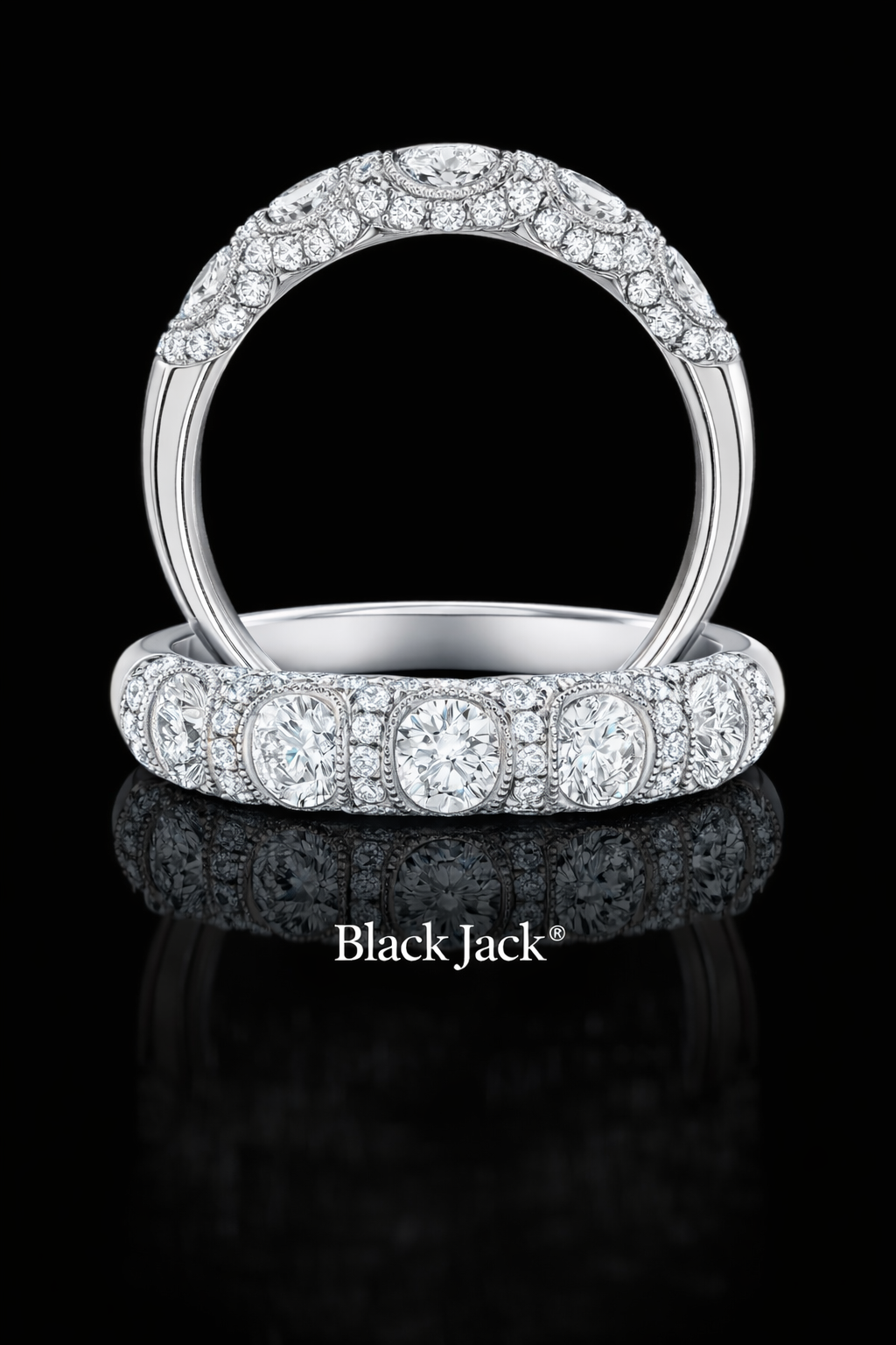 3.25 Carat Lab-Grown Diamond Wedding Band Round Cut Halo Design in 14K White Gold