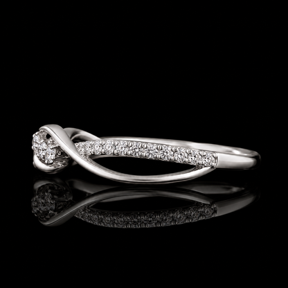 1.50 Ct Pet Memorial Diamond Ring Infinity Cluster Memory Diamond Ring Round Cut 14K White Gold Black Jack