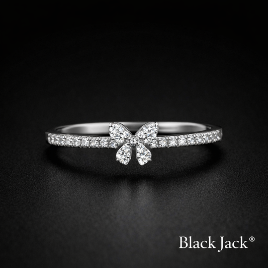 0.35 Carat Lab-Grown Diamond Floral Butterfly Band Ring in 925 Sterling Silver