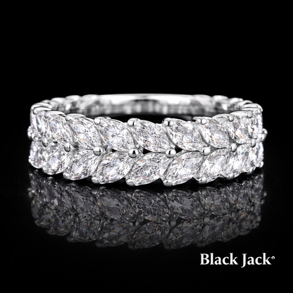 4.00 Ct Lab Grown Diamond Marquise Eternity Wedding Band in 14K White Gold – Women’s Luxury Ring