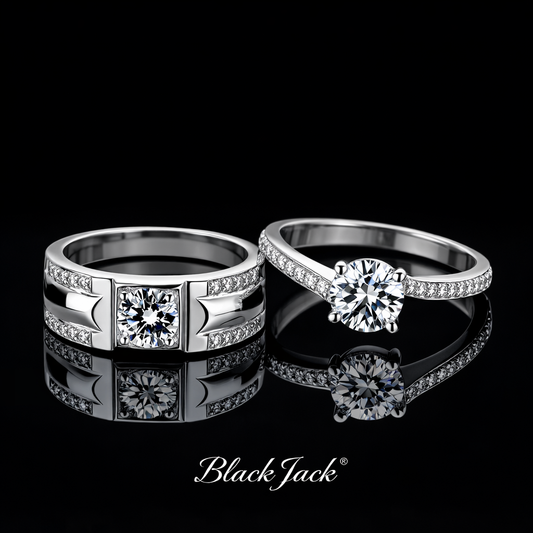 1.50 Ct Women’s Engagement Ring and 1.00 Ct Men’s Engagement Ring Custom Memory Diamond Couple Rings Lab-Grown Diamond from Personal Carbon in 14K Gold