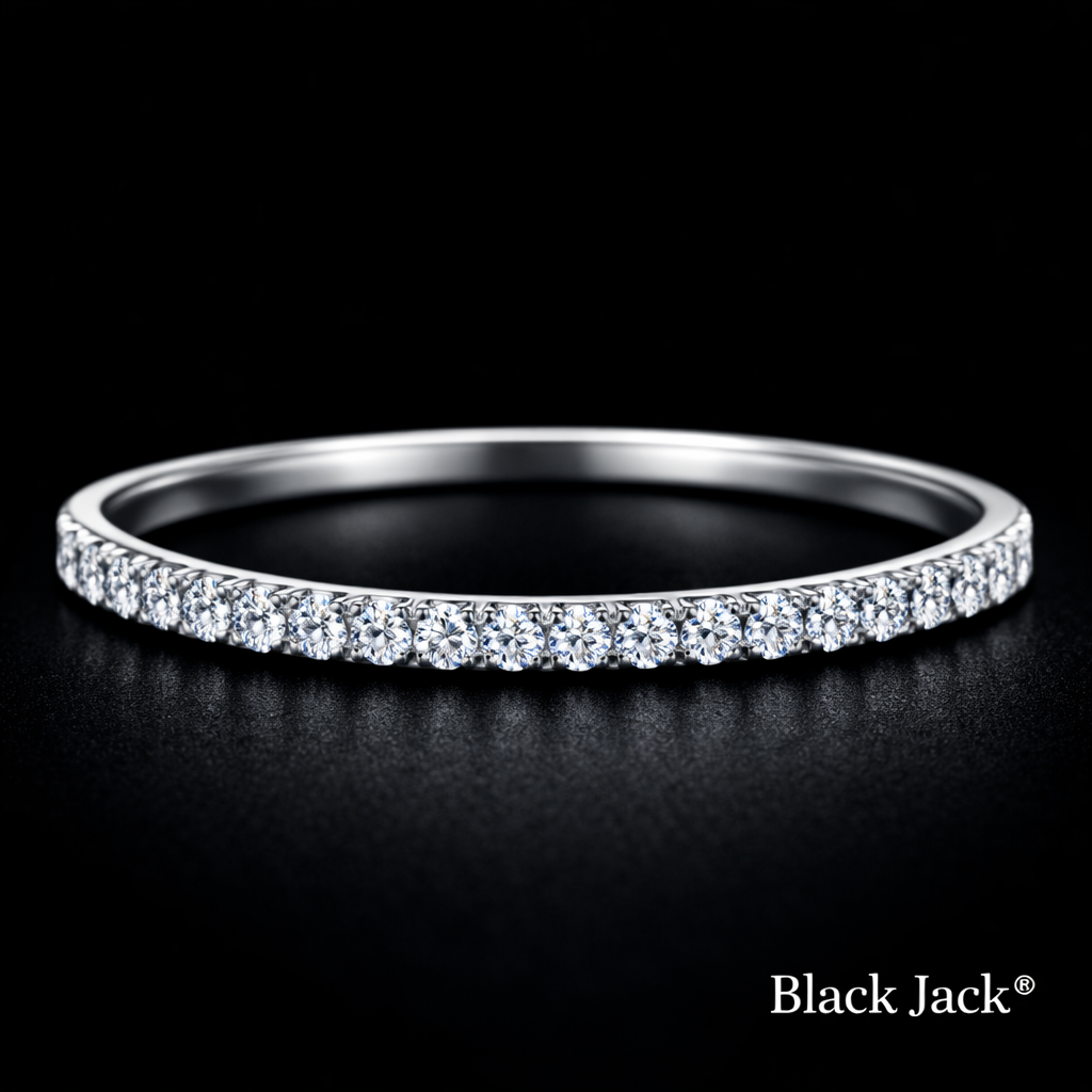 0.60 Carat Round Cut Lab-Grown Diamond Pavé Wedding Band Ring in 925 Sterling Silver