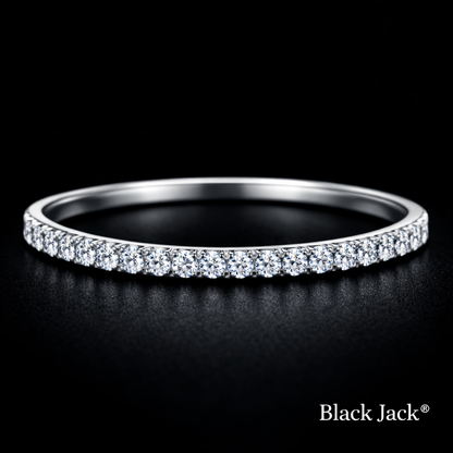 0.60 Carat Round Cut Lab-Grown Diamond Pavé Wedding Band Ring in 925 Sterling Silver