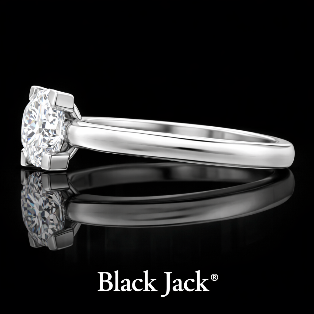 1.00 Carat Lab-Grown Diamond Engagement Ring Round Cut in 14K White Gold