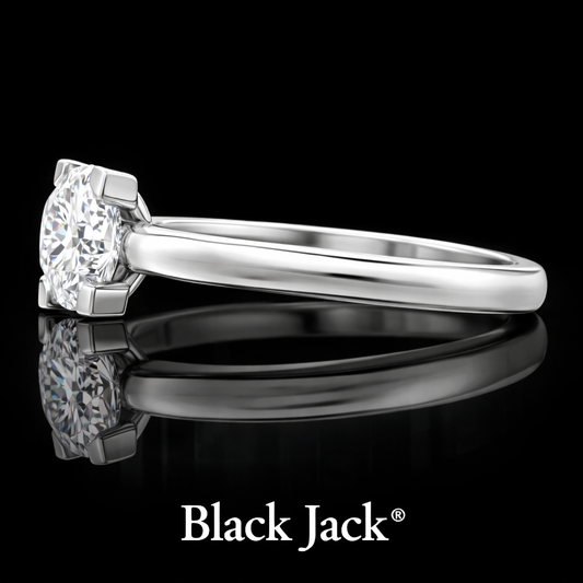 1.00 Carat Lab-Grown Diamond Engagement Ring Round Cut in 14K White Gold