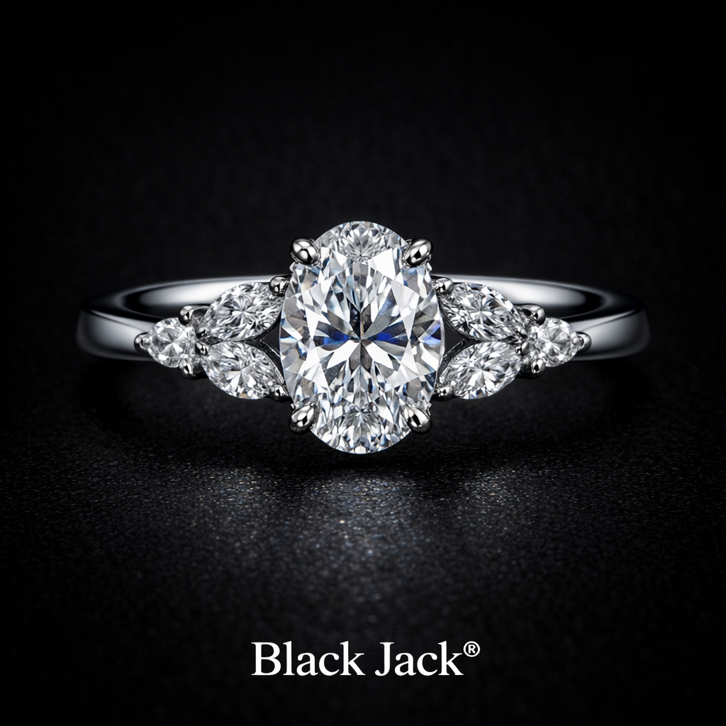 2.50 Carat Oval & Marquise Cut Lab-Grown Diamond Three Stone Engagement Ring in 925 Sterling Silver