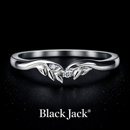 0.20 Carat Round Cut Lab-Grown Diamond Leaf Design Wedding Band Ring in 925 Sterling Silver