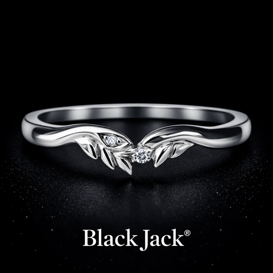 0.20 Carat Round Cut Lab-Grown Diamond Leaf Design Wedding Band Ring in 925 Sterling Silver