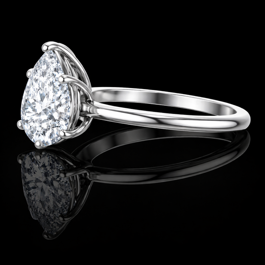 2.00 Ct Lab-Grown Diamond Women’s Solitaire Engagement Ring Pear Cut in 14K White Gold