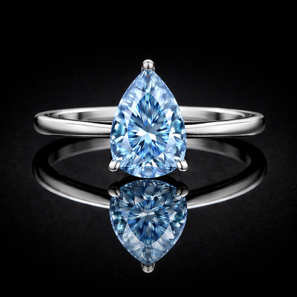 2.00 Carat Lab-Grown Diamond Solitaire Engagement Ring Pear Cut in 14K White Gold