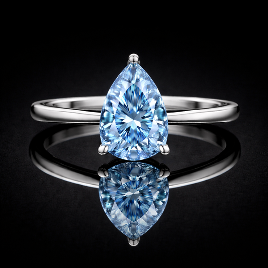2.00 Carat Lab-Grown Diamond Solitaire Engagement Ring Pear Cut in 14K White Gold
