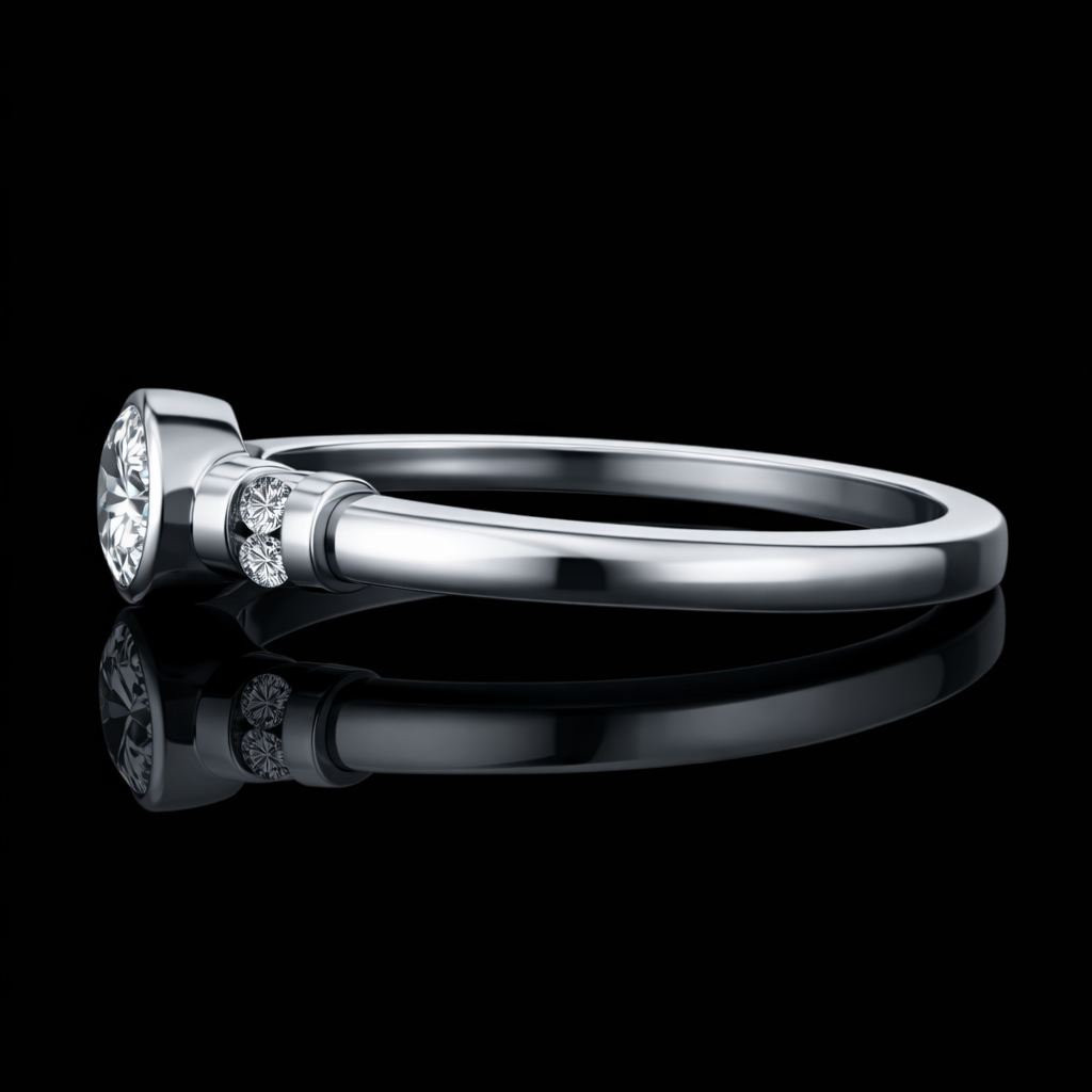 1.62 Carat Lab-Grown Diamond Engagement Ring Round Cut with Side Stones in 14K White Gold