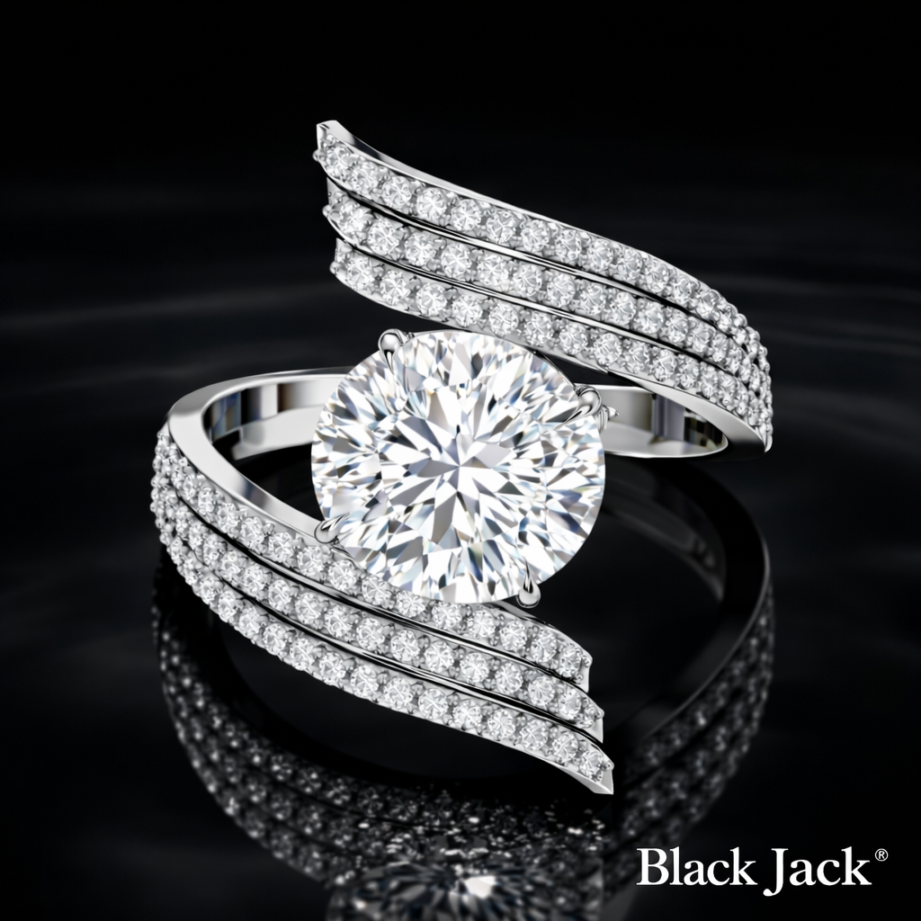 4.20 Carat Round Cut Moissanite Engagement Ring in 925 Sterling Silver