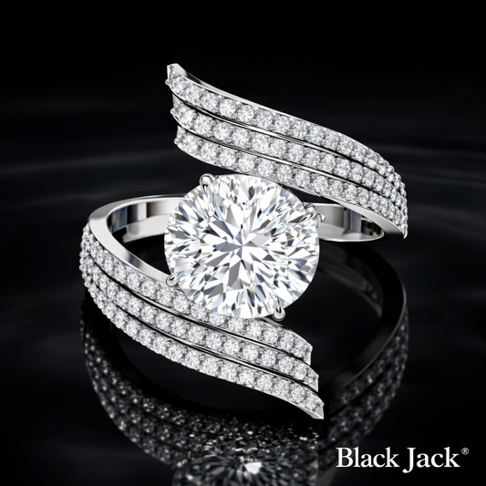 4.20 Carat Round Cut Moissanite Engagement Ring in 925 Sterling Silver