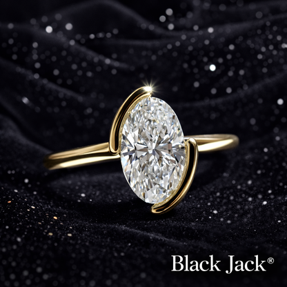 3 Carat Lab-Grown Diamond Solitaire Engagement Ring Oval Cut in 14K Yellow Gold IGI Certified