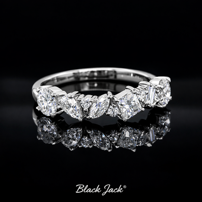 Eternity-Style Moissanite Memory Wedding Band – 1.00 Ct Human & Pet Ashes Ring in 14K White Gold | Black Jack® Gold | Black Jack® (Copy) (Copy)