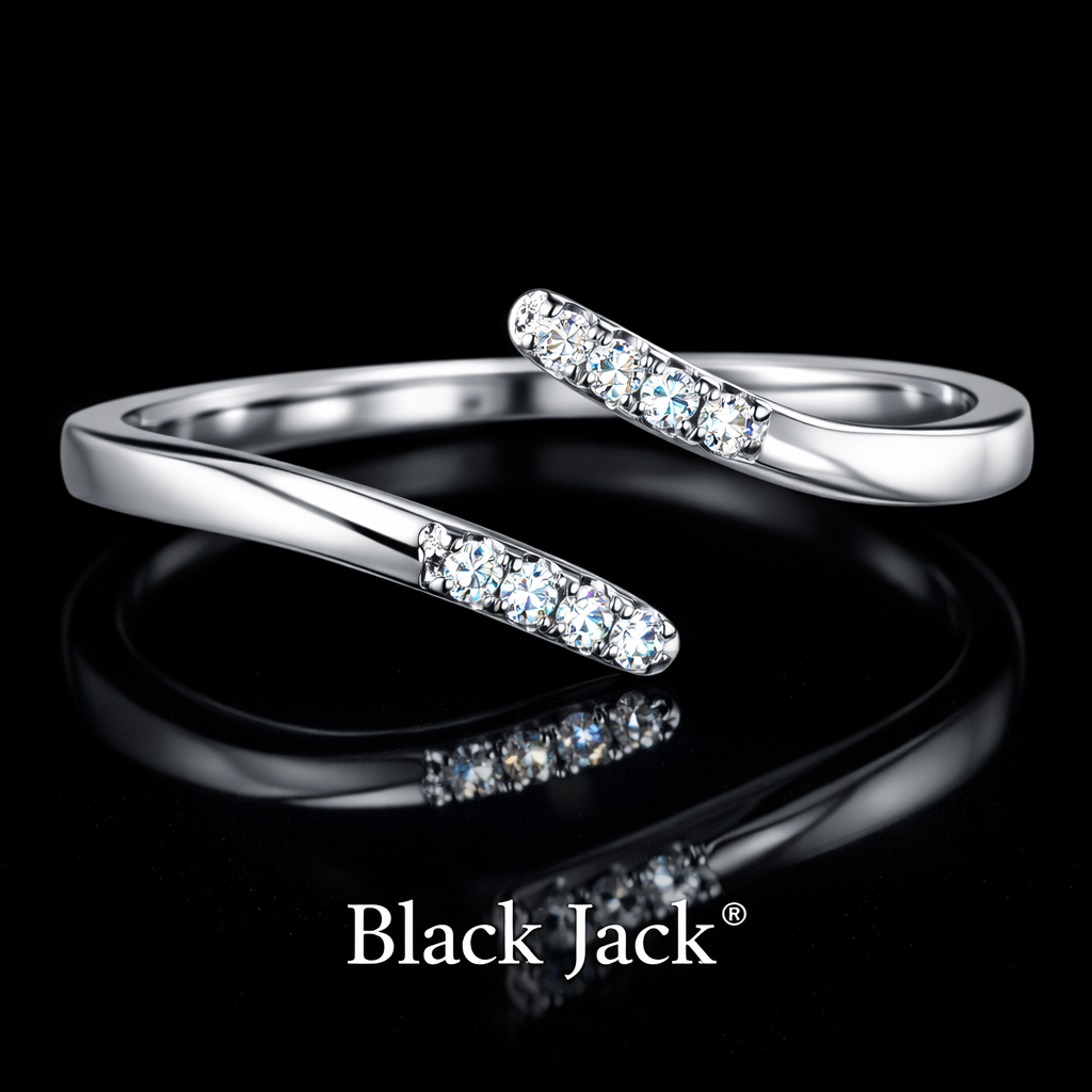 0.20 Carat Round Cut Lab-Grown Diamond Open Bypass Wedding Band Ring in 925 Sterling Silver