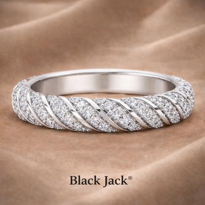 1.50 CT Twisted Pavé Diamond Women’s Engagement Band in 14K White Gold | Brand Authenticity Certified