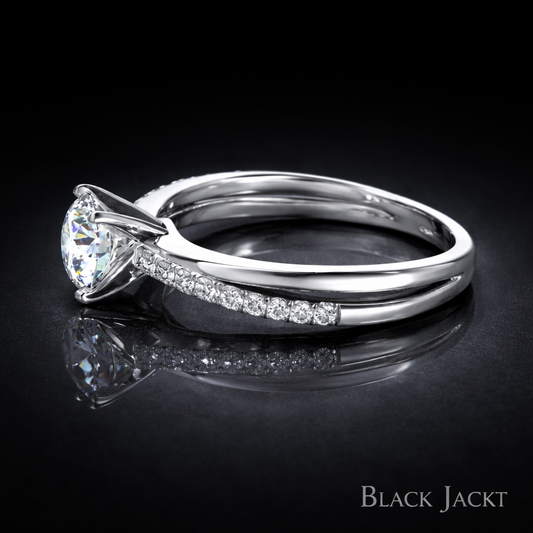 1.30 Carat Lab-Grown Diamond Solitaire Engagement Ring – Round Cut in 14K White Gold
