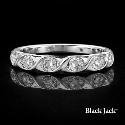 1.00 CT Lab Grown Diamond Twisted Wave Women’s Wedding Band in White Gold | Brand Authenticity Certified