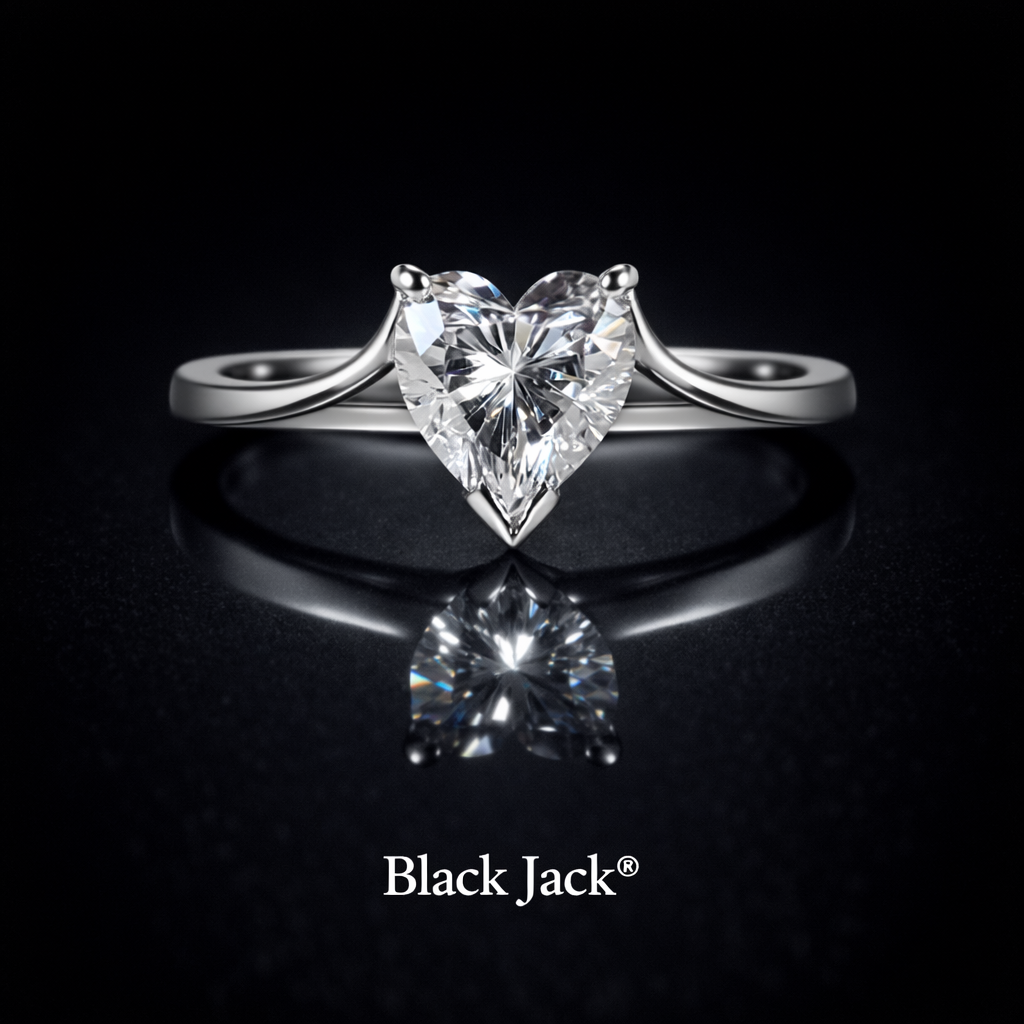 1.00 Carat Heart Cut Lab-Grown Diamond Solitaire Engagement Ring in 925 Sterling Silver