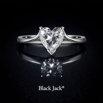 1.00 Carat Heart Cut Lab-Grown Diamond Solitaire Engagement Ring in 925 Sterling Silver
