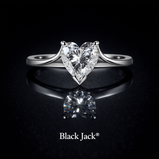 1.00 Carat Heart Cut Lab-Grown Diamond Solitaire Engagement Ring in 925 Sterling Silver