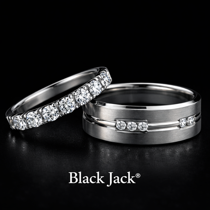0.60 Carat Women & 0.50 Carat Men Lab-Grown Diamond Couple Wedding Ring Set – Round Cut in 14K White Gold