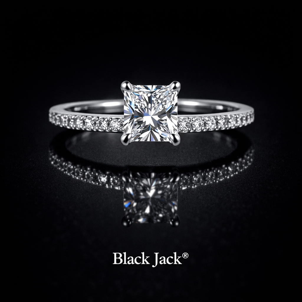 1.30 Carat Princess Cut Lab-Grown Diamond Solitaire Engagement Ring in 925 Sterling Silver