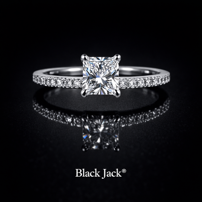 1.30 Carat Princess Cut Lab-Grown Diamond Solitaire Engagement Ring in 925 Sterling Silver