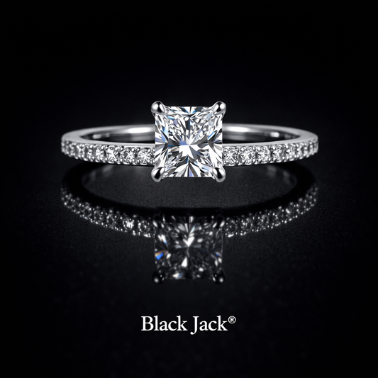 1.30 Carat Princess Cut Lab-Grown Diamond Solitaire Engagement Ring in 925 Sterling Silver