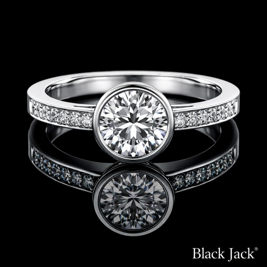 1.50 Carat Lab-Grown Diamond Engagement Ring Round Cut with Pavé Side Stones in 14K White Gold