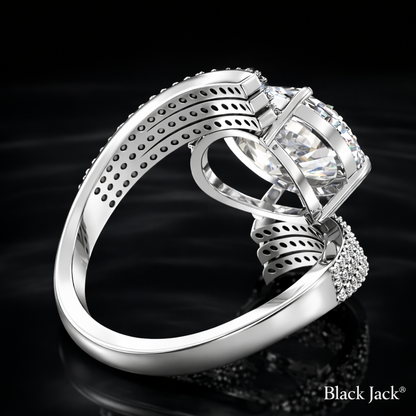 4.20 Carat Round Cut Moissanite Engagement Ring in 925 Sterling Silver