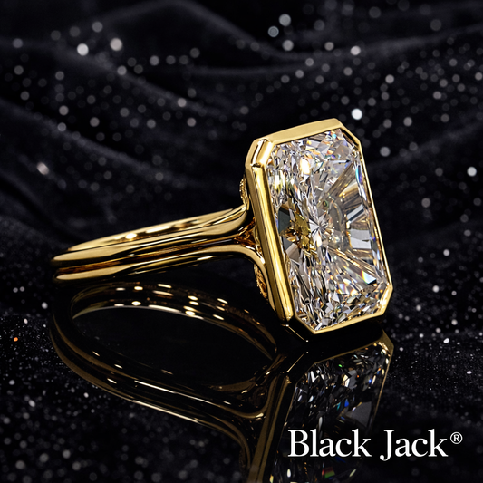 4.00 Carat Lab-Grown Diamond Solitaire Engagement Ring Emerald Cut in 14K Yellow Gold IGI Certified