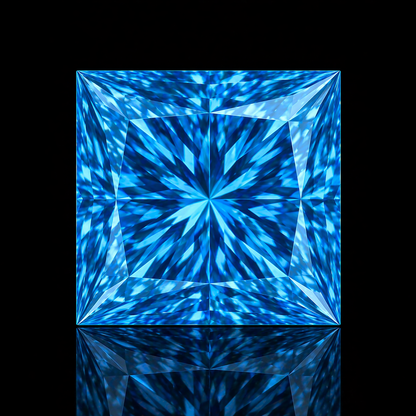 Princess Blue Ashes Tribute Diamond – Loose Memorial Keepsake Stone Black Jack