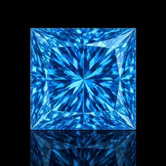 Princess Blue Ashes Tribute Diamond – Loose Memorial Keepsake Stone Black Jack