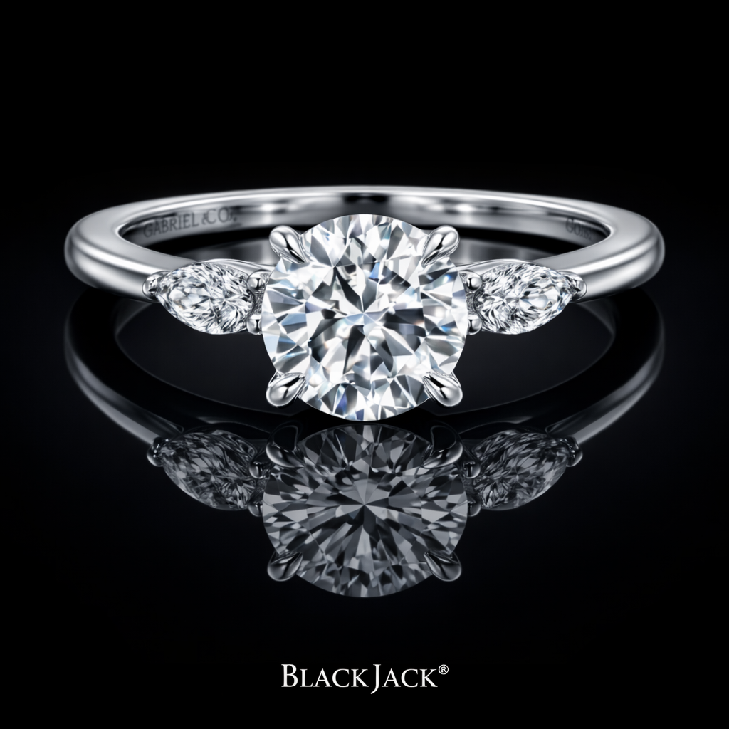 2.50 Carat Lab-Grown Diamond Engagement Ring Round Cut with Side Stones in 14K White Gold