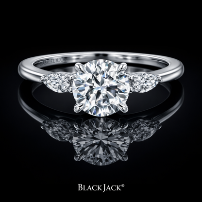 2.50 Carat Lab-Grown Diamond Engagement Ring Round Cut with Side Stones in 14K White Gold