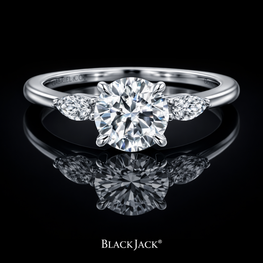 2.50 Carat Lab-Grown Diamond Engagement Ring Round Cut with Side Stones in 14K White Gold