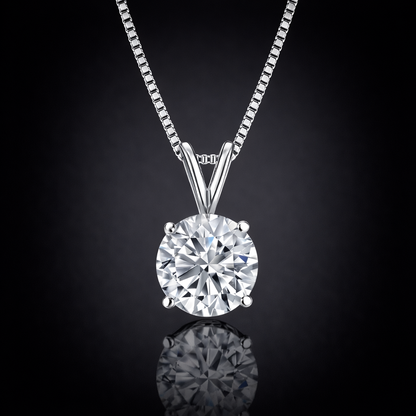0.50 Ct Lab-Grown Diamond Classic Solitaire Pendant in 925 Sterling Silver