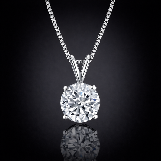 0.50 Ct Lab-Grown Diamond Classic Solitaire Pendant in 925 Sterling Silver