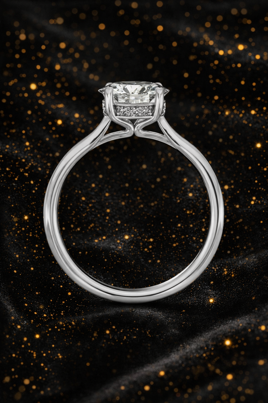 7.00 Carat Total Lab-Grown Diamond Classic Solitaire Engagement Ring – Round Cut Plain Band in 14K White Gold