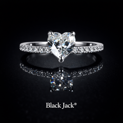 1.20 Carat Heart Cut Lab-Grown Diamond Solitaire Engagement Ring in 925 Sterling Silver