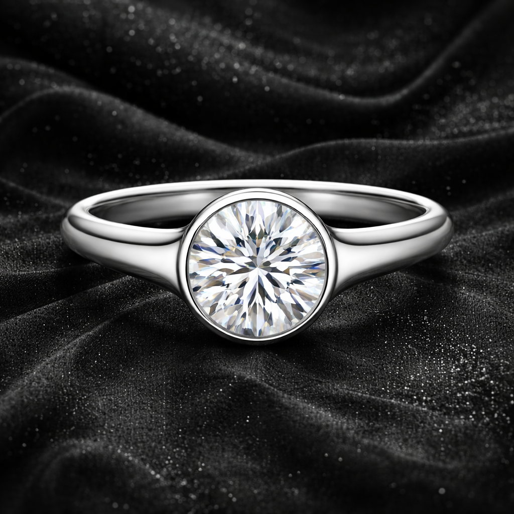 6.10 Carat Lab-Grown Diamond Pavé Engagement Ring – Round Cut in 14K White Gold