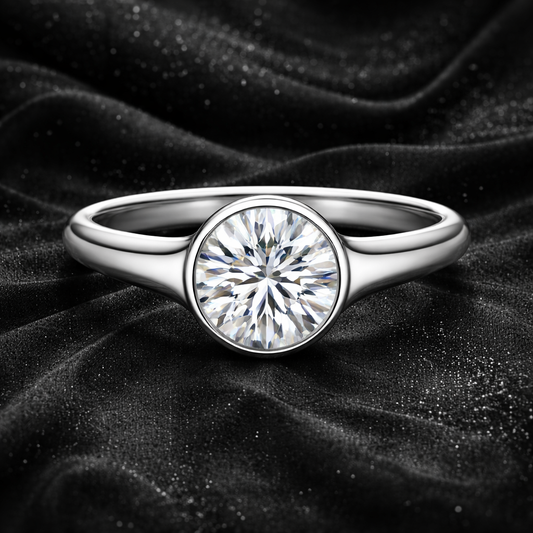 6.10 Carat Lab-Grown Diamond Pavé Engagement Ring – Round Cut in 14K White Gold