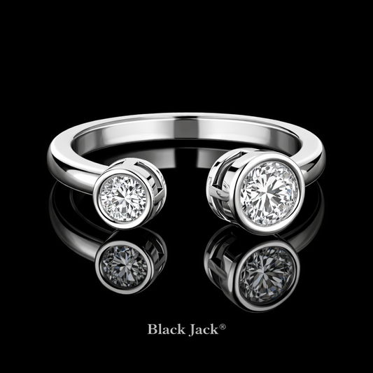 1.00 Carat Lab-Grown Diamond Engagement Ring Open Bypass Design in 14K White Gold