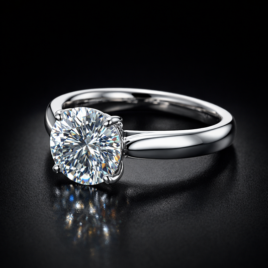 5.00 Carat Lab-Grown Diamond Solitaire Engagement Ring – Round Cut in 14K White Gold IGI Certified